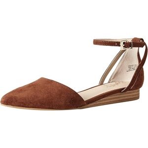 Seychelles Brown Suede Wedge Ankle Strap Sandal Size 6